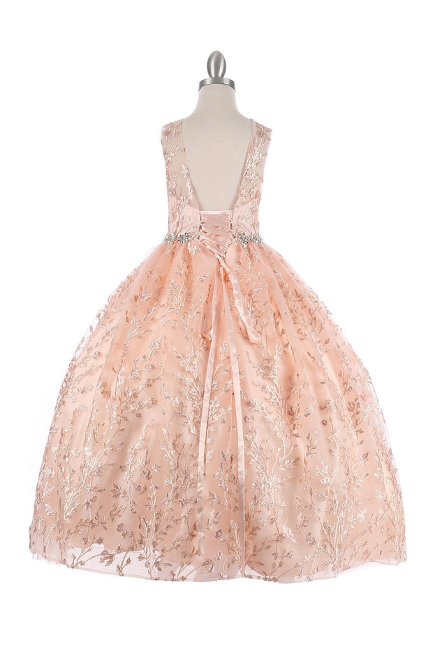 Girls Floral Embroidered Gown by Cinderella Couture 5109 - Outlet