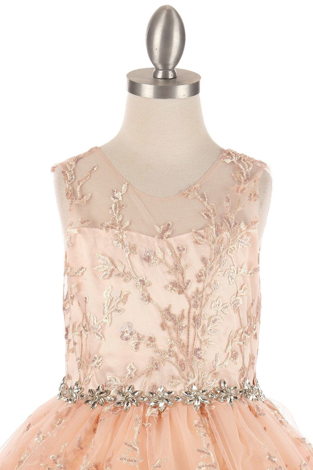 Girls Floral Embroidered Gown by Cinderella Couture 5109 - Outlet