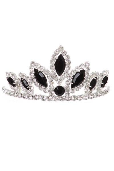 Girls Green Stone Mini Silver Tiara with Comb