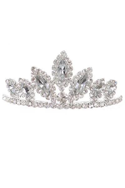 Girls Green Stone Mini Silver Tiara with Comb