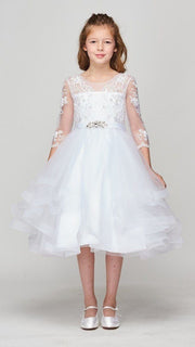 Girls Layered Short Lace Bodice Dress by Cinderella Couture 5075
