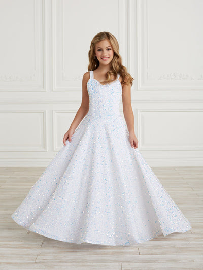 Girls Long Iridescent Sequin Dress by Tiffany Princess 13625