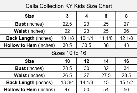 Girls Long Lace Applique Dress by Calla KY221 - Outlet