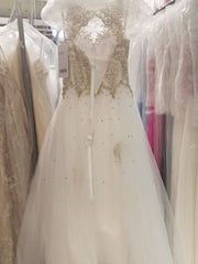 Girls Long Lace Applique Dress by Tiffany Princess 13523