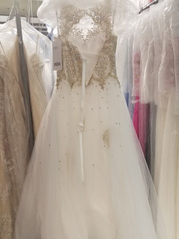 Girls Long Lace Applique Dress by Tiffany Princess 13523