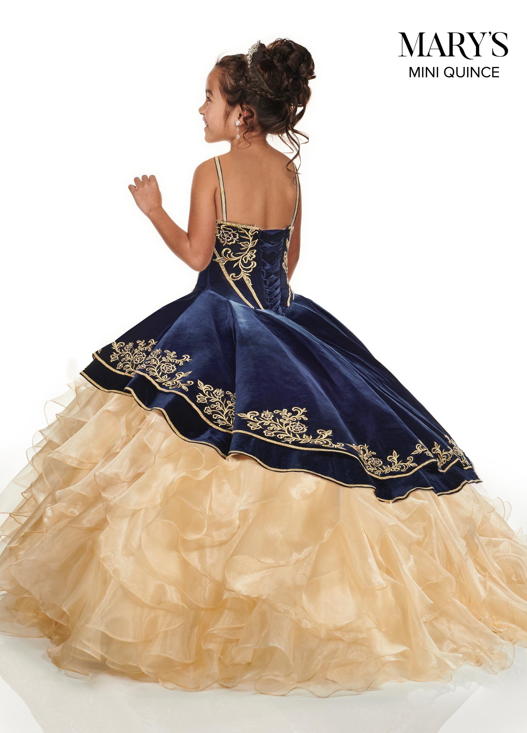 Girls Long Velvet Charro Dress by Mary's Bridal MQ4015 – ABC