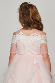 Girls Off Shoulder Lace Dress by Cinderella Couture 5091