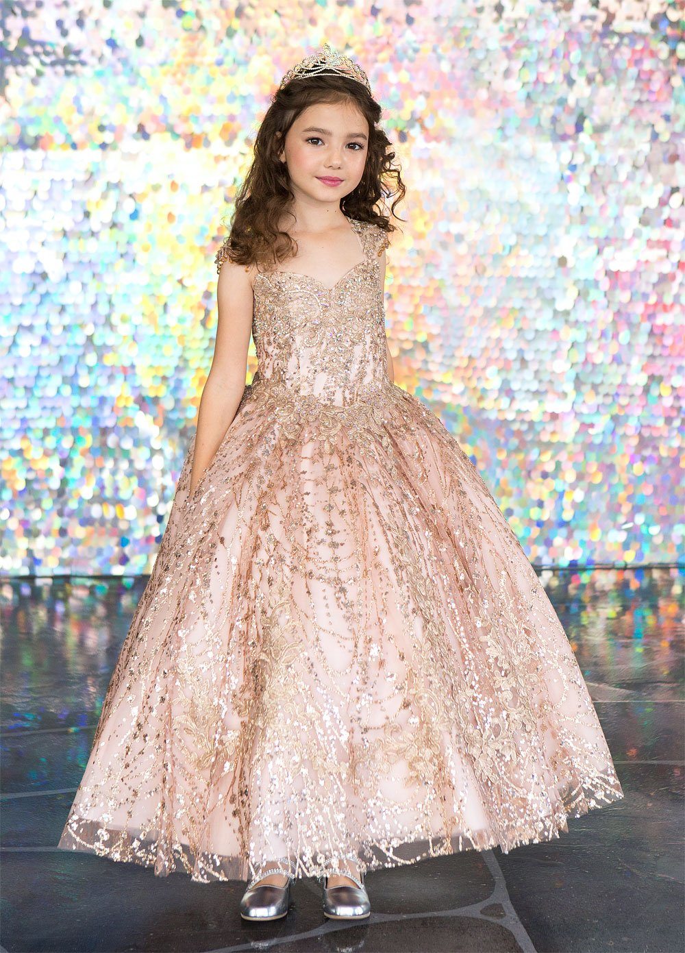 girls rose gold dress Bling Rose Gold Flower Girl Dresses Sequined Lace... From Babynice666, $119.1
