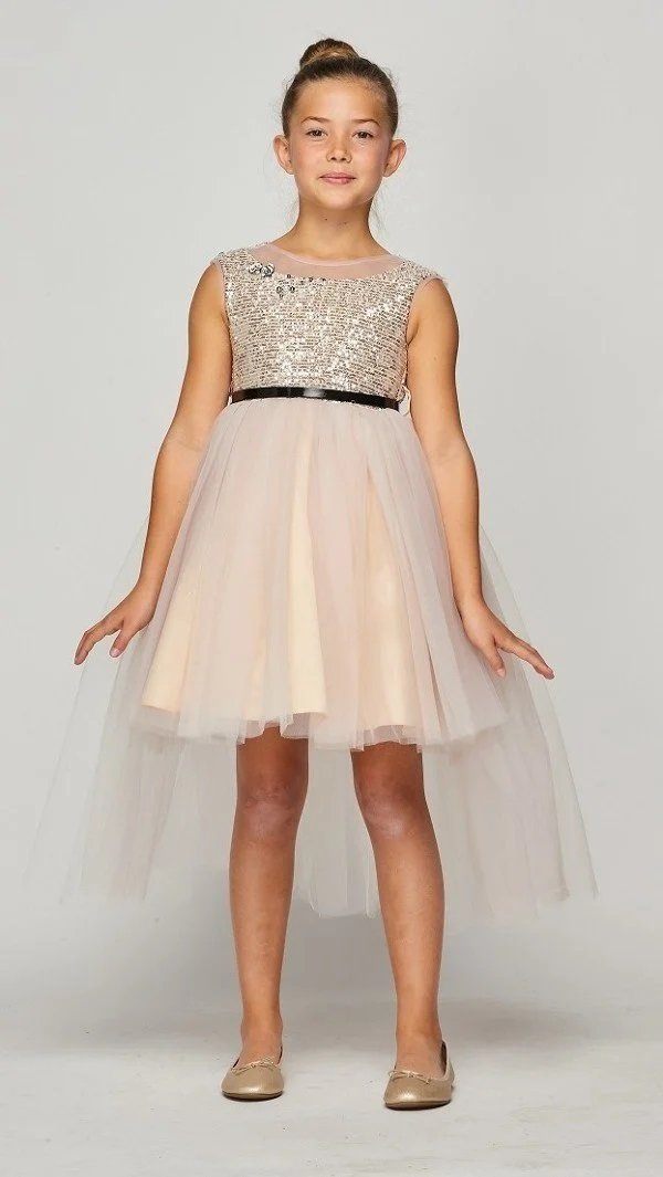 Girls Sequin High Low Dress by Cinderella Couture 5098