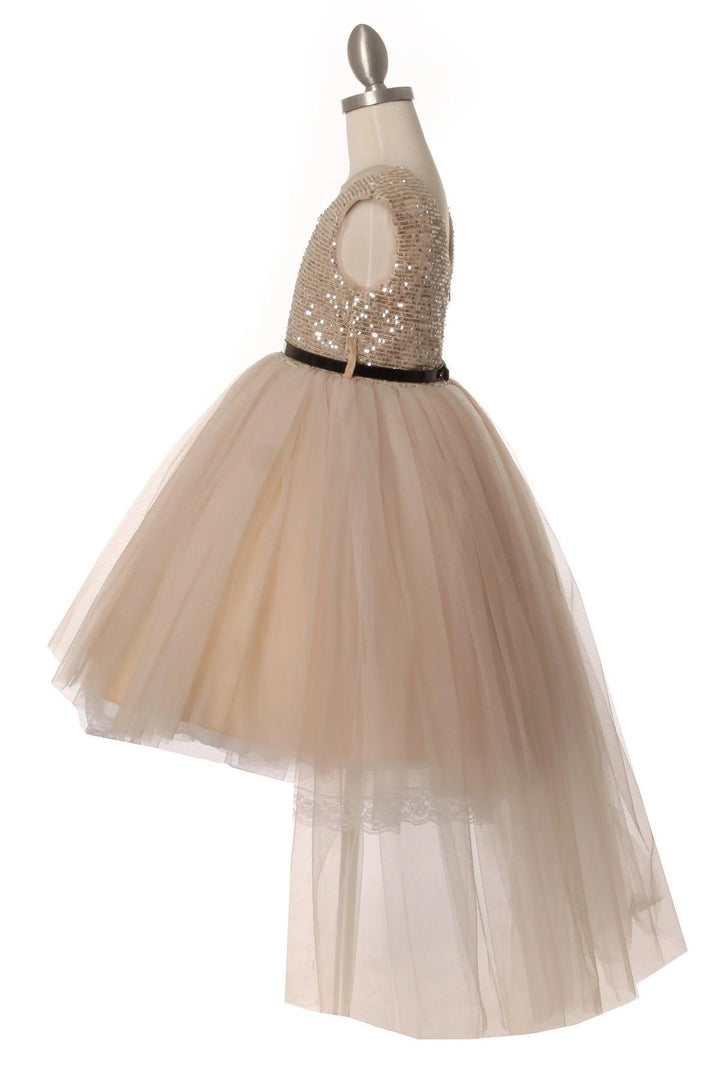 Girls Sequin High Low Dress by Cinderella Couture 5098