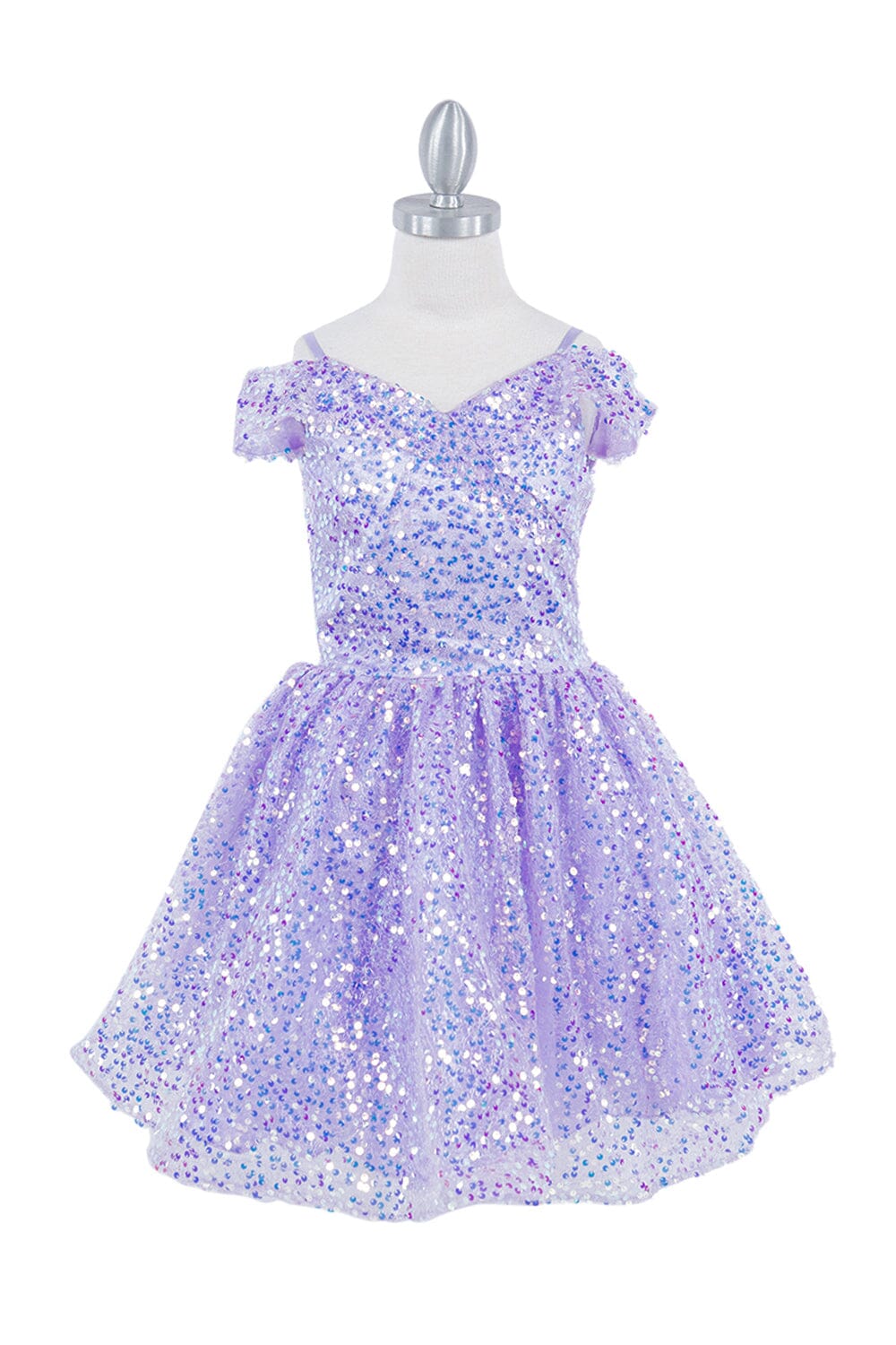 Girls Sequin Short Off Shoulder Dress by Cinderella Couture 5122