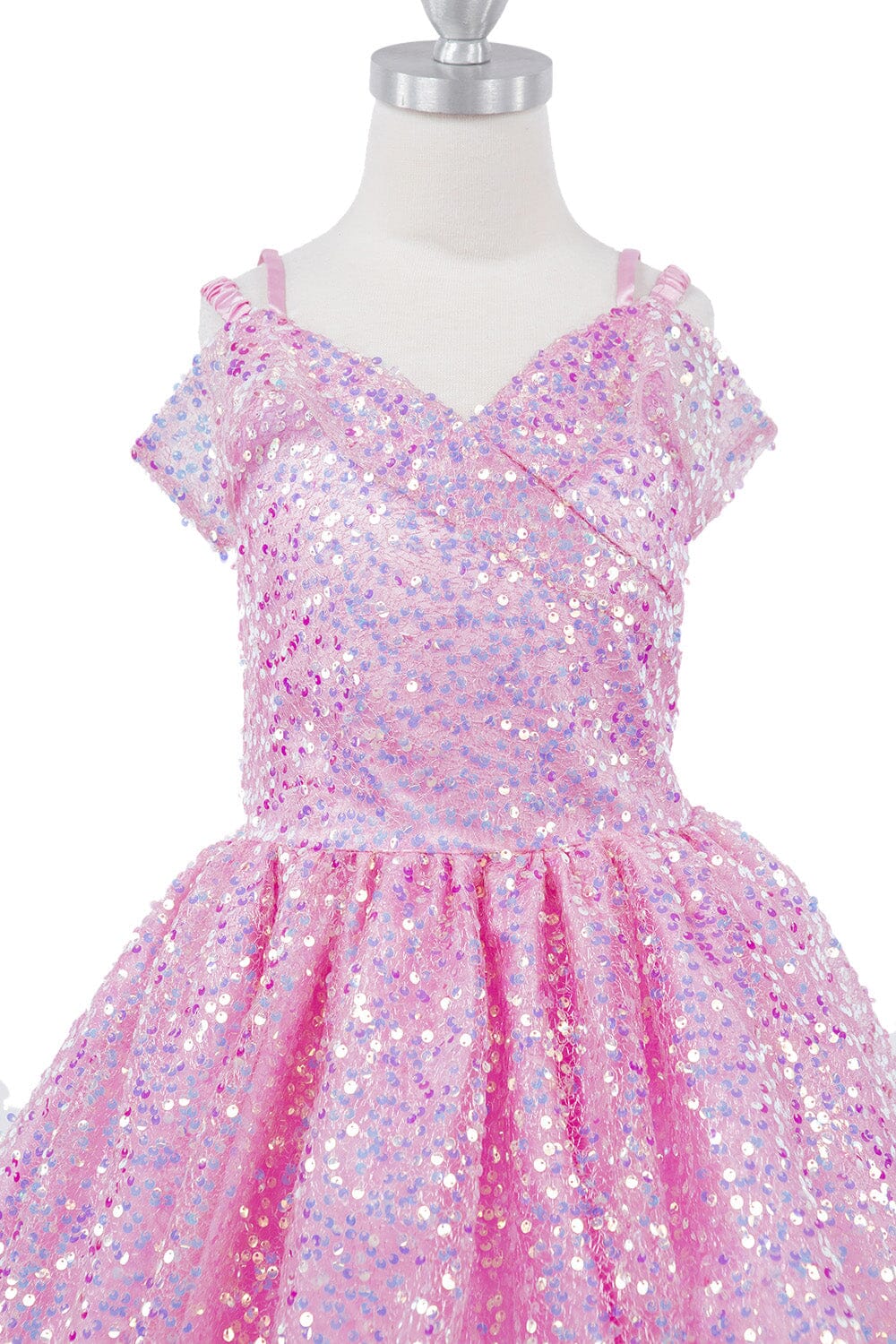 Girls Sequin Short Off Shoulder Dress by Cinderella Couture 5122