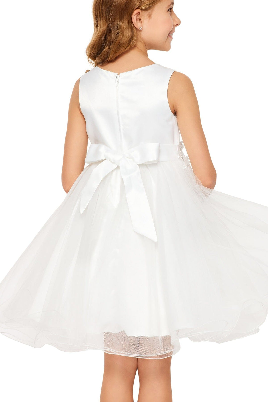 Girls Short 3D Floral Dress by Cinderella Couture 9122