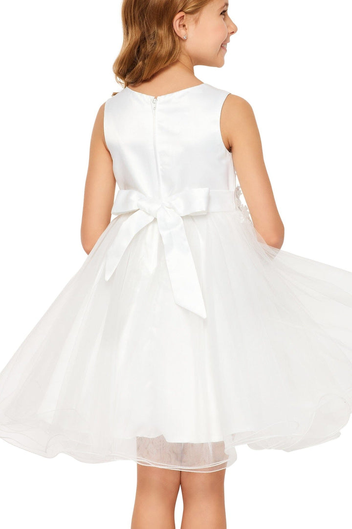 Girls Short 3D Floral Dress by Cinderella Couture 9122