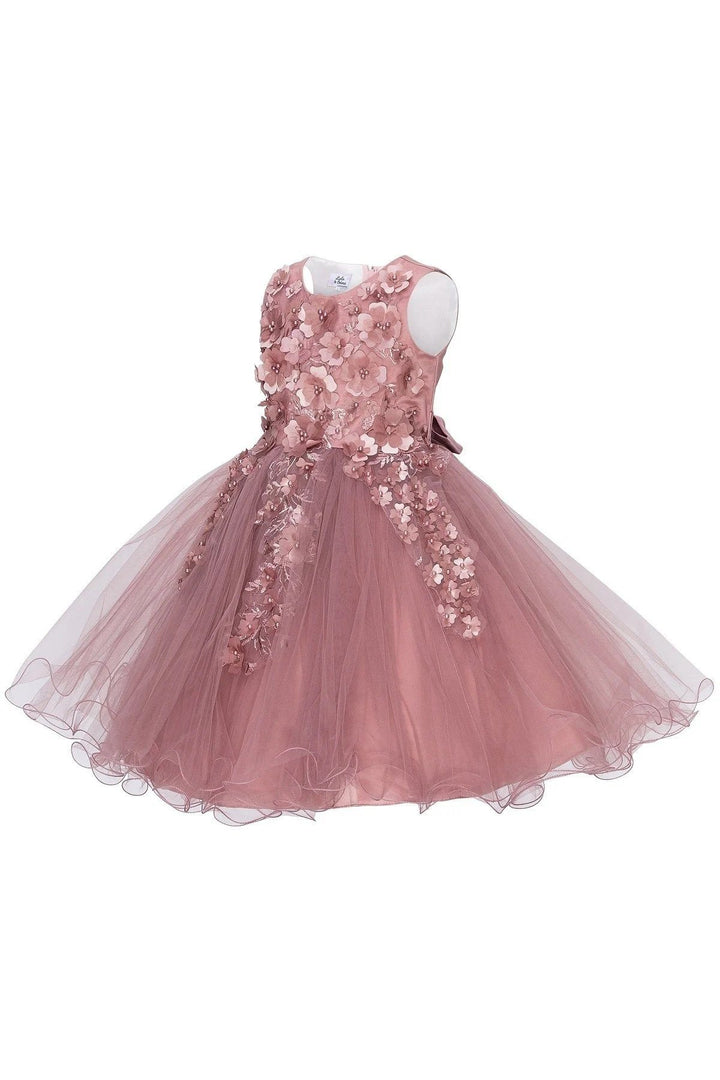 Girls Short 3D Floral Dress by Cinderella Couture 9122