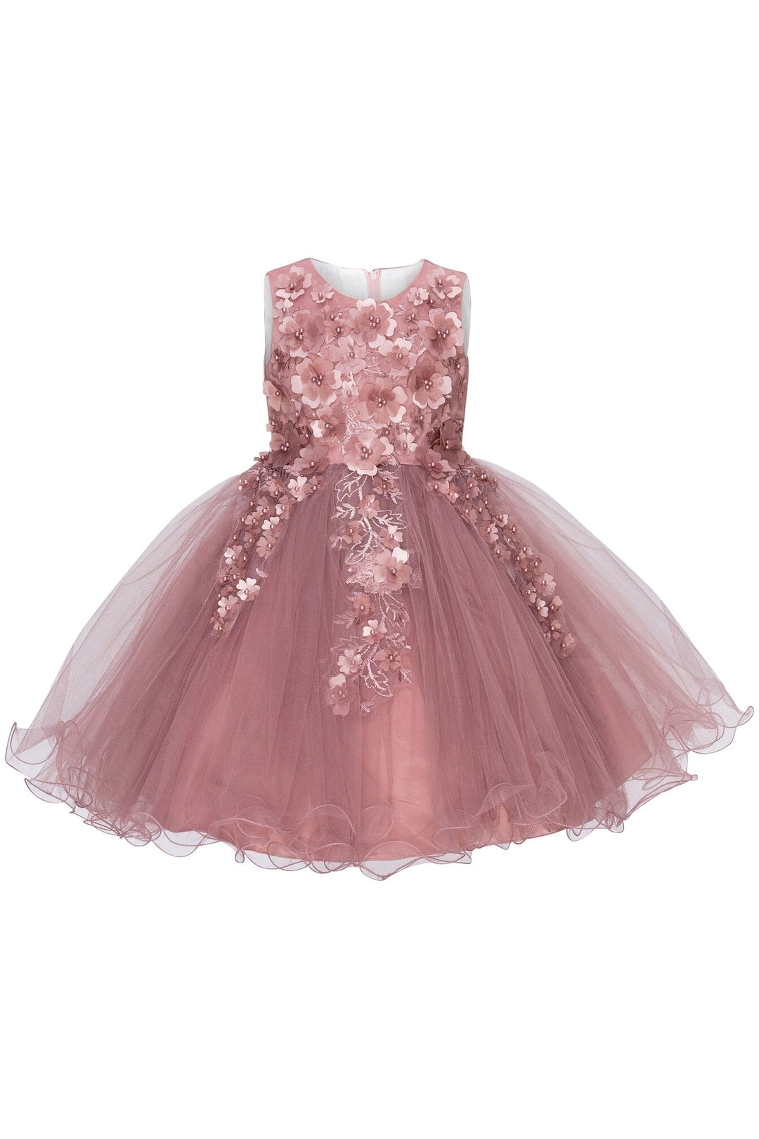Girls Short 3D Floral Dress by Cinderella Couture 9122