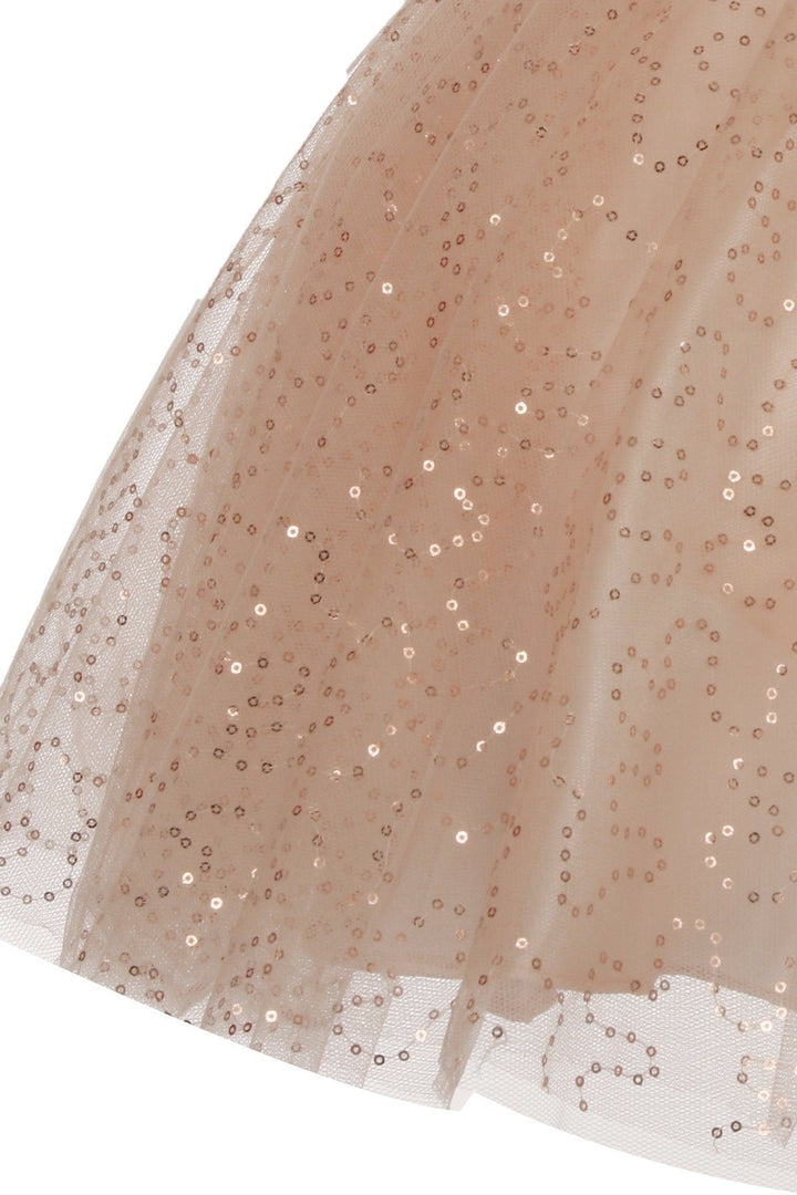 Girls Short Embroidered V-Neck Dress by Cinderella Couture 5088
