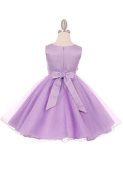 Girls Short Glitter Dress with 3D Flowers by Cinderella Couture 9022-Girls Formal Dresses-ABC Fashion