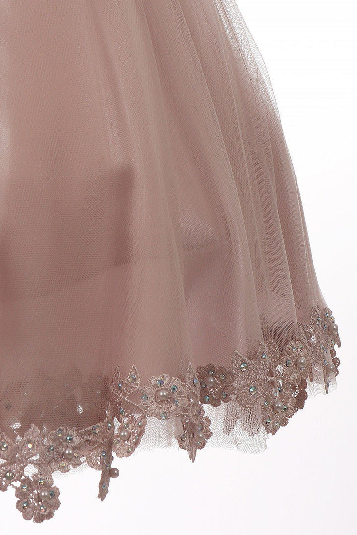 Girls Short Illusion Halter Dress by Cinderella Couture 8500-Girls Formal Dresses-ABC Fashion