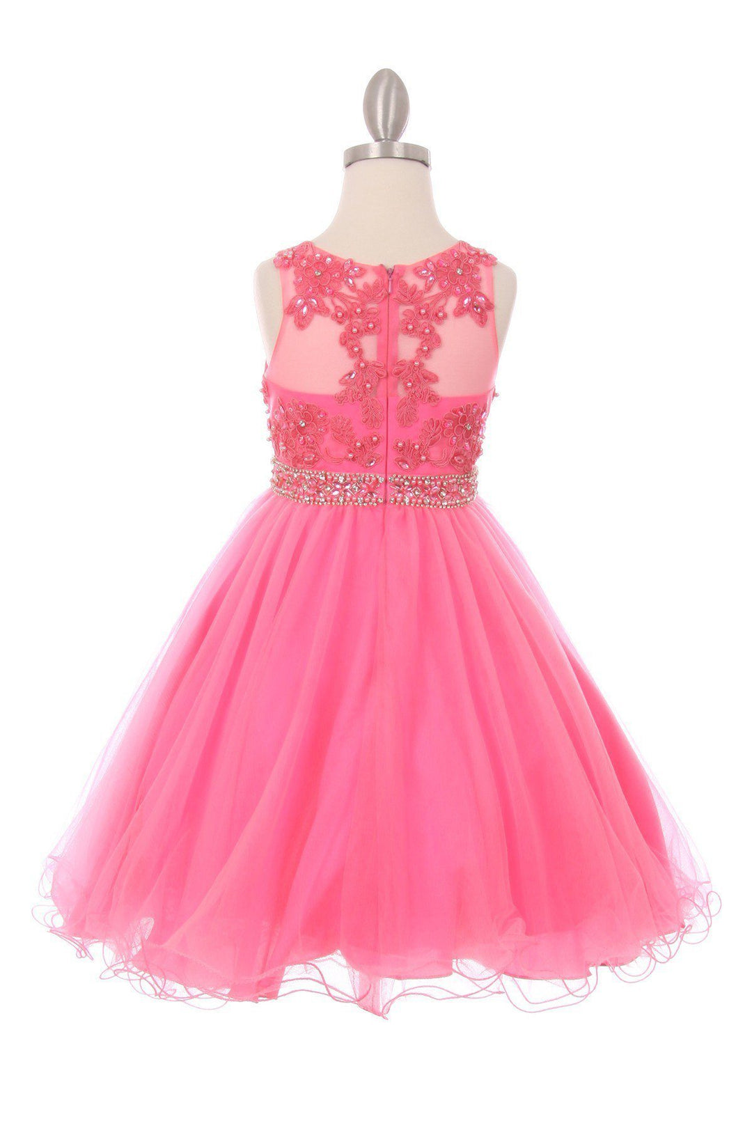 Girls Short Ruffled Dress with Beaded Bodice by Cinderella Couture 5013-Girls Formal Dresses-ABC Fashion