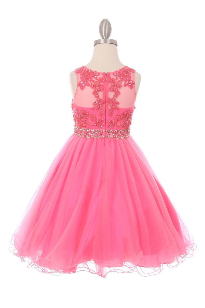 Girls Short Ruffled Dress with Beaded Bodice by Cinderella Couture 5013-Girls Formal Dresses-ABC Fashion