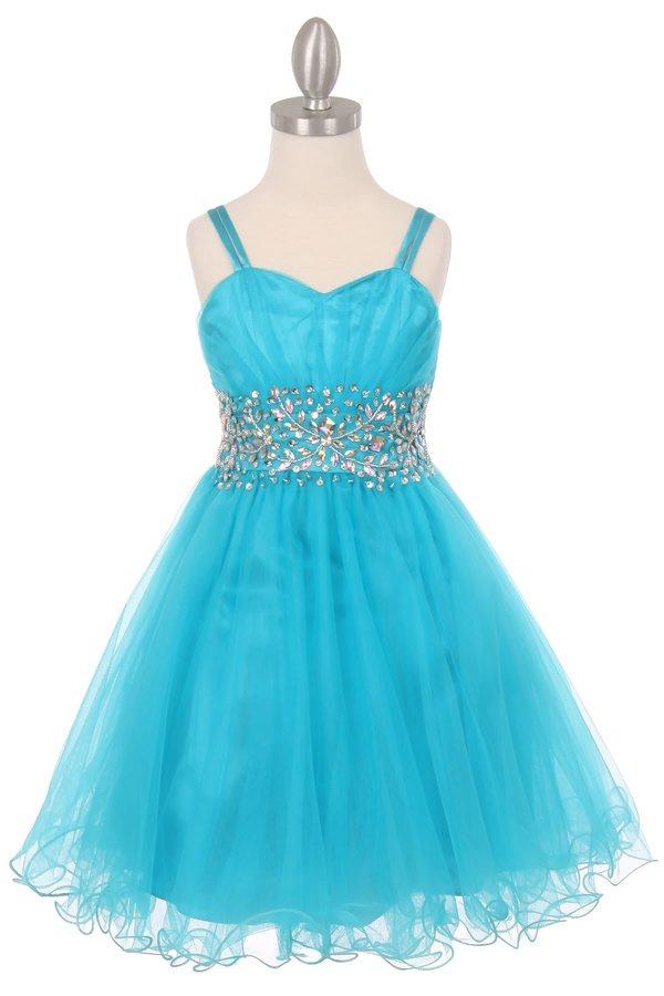 Girls Short Ruffled Dress with Corset Back by Cinderella Couture 65008-Girls Formal Dresses-ABC Fashion