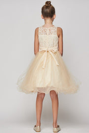 Girls Short Ruffled Dress with Lace Bodice by Cinderella Couture 5010-Girls Formal Dresses-ABC Fashion