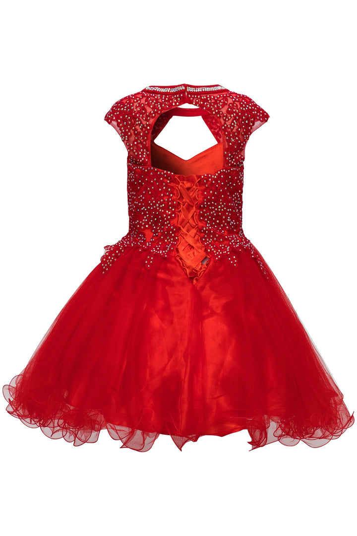Girls Short Ruffled Dress with Lace Bodice by Cinderella Couture 5083-Girls Formal Dresses-ABC Fashion