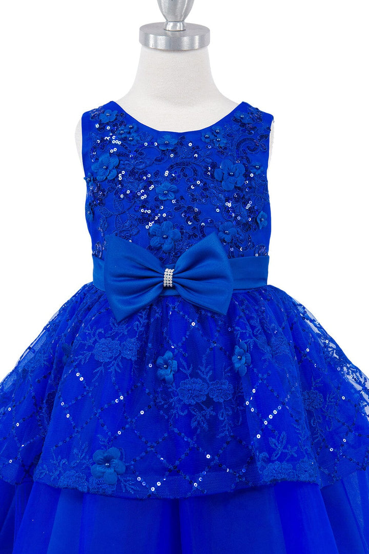 Girls Short Sequin Applique Dress by Cinderella Couture 9131