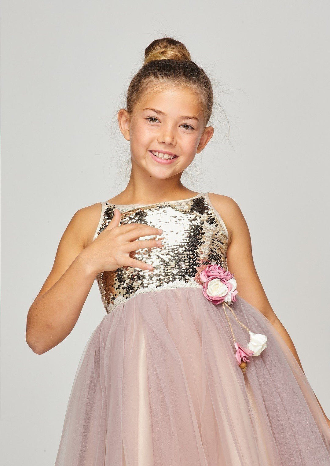 Girls Short Sequin Top Tulle Dress by Cinderella Couture 5094