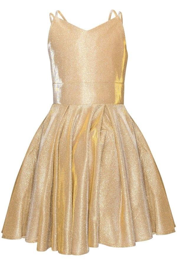 Girls Short Sleeveless Metallic Dress by Cinderella Couture 8011
