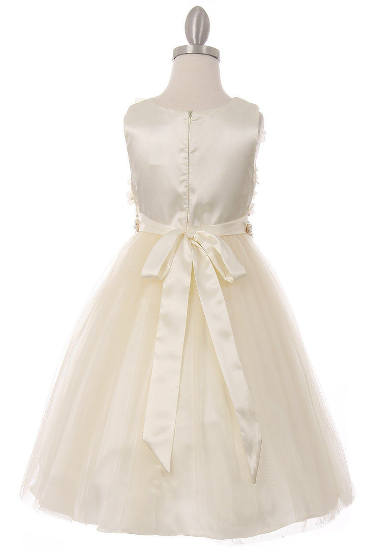 Girls Short Tulle Dress with 3D Flowers by Cinderella Couture 5059-Girls Formal Dresses-ABC Fashion