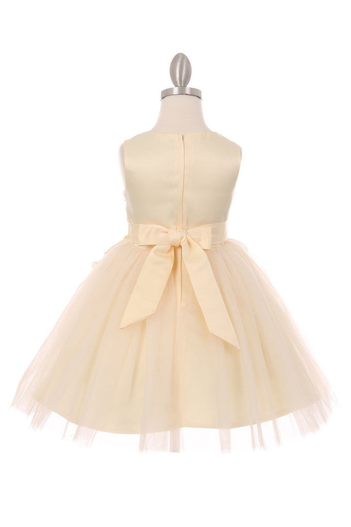 Girls Short Tulle Dress with 3D Flowers by Cinderella Couture 9040-Girls Formal Dresses-ABC Fashion