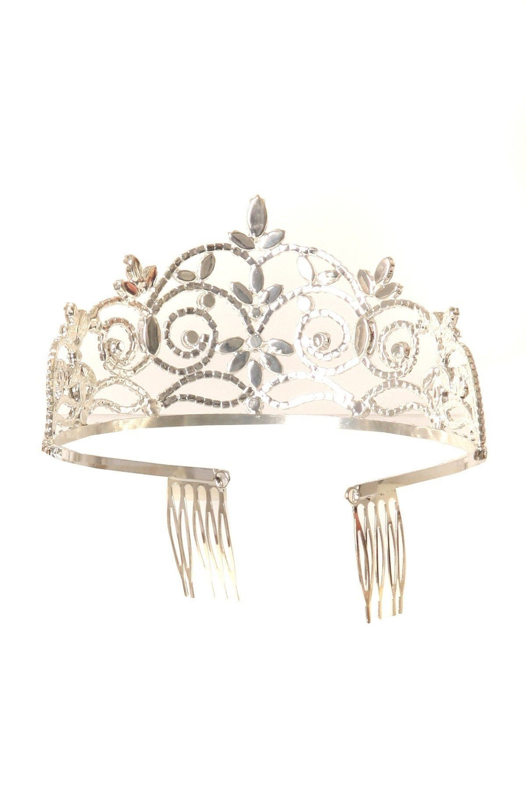 Girls Silver Floral Tiara with Comb