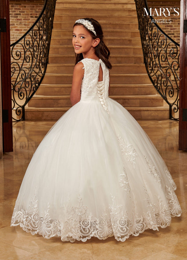 Girls Sleeveless Applique Gown by Mary's Bridal MB9084