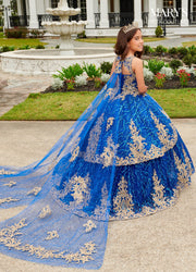 Girls Sleeveless Glitter Print Gown by Mary's Bridal MQ4033
