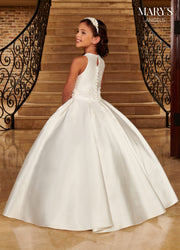 Girls Sleeveless Mikado Gown by Mary's Bridal MB9087