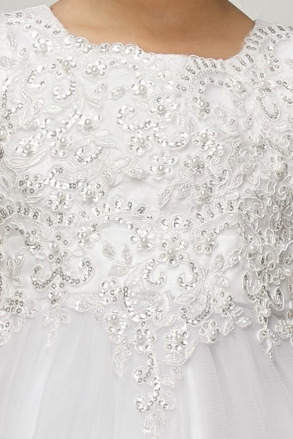 Girls Sleeveless Tulle Dress with Sequin Bodice by Cinderella Couture 5008-Girls Formal Dresses-ABC Fashion