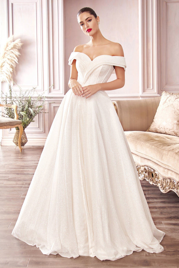 Glitter Bridal Ball Gown by Cinderella Divine CD214W – ABC Fashion