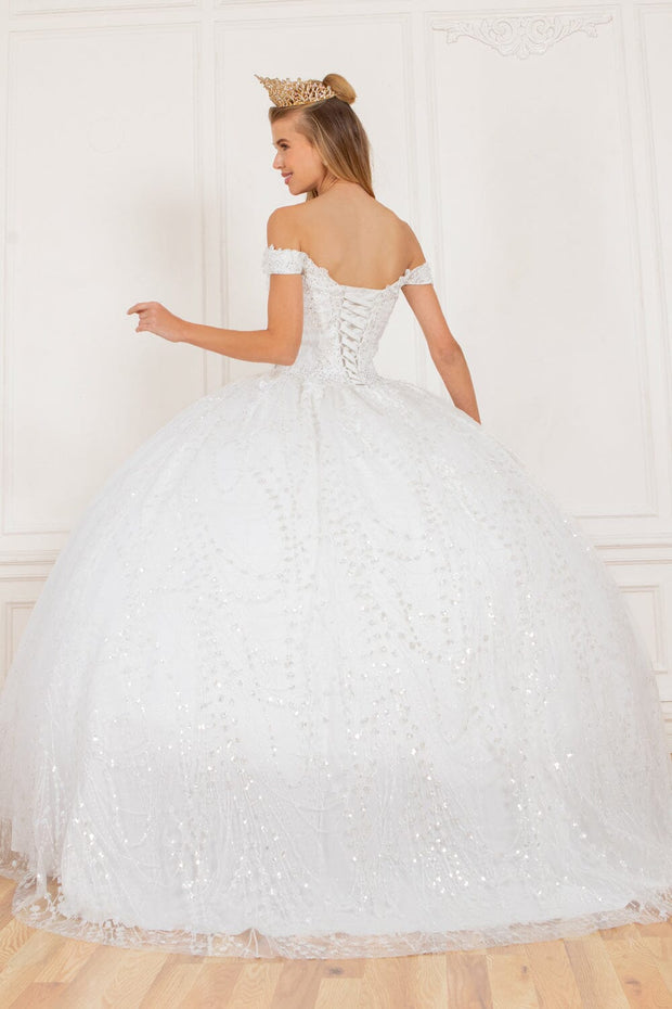 Glitter Cape Ball Gown by Cinderella Couture 4201