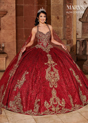 Glitter Cape Quinceanera Dress by Alta Couture MQ3073