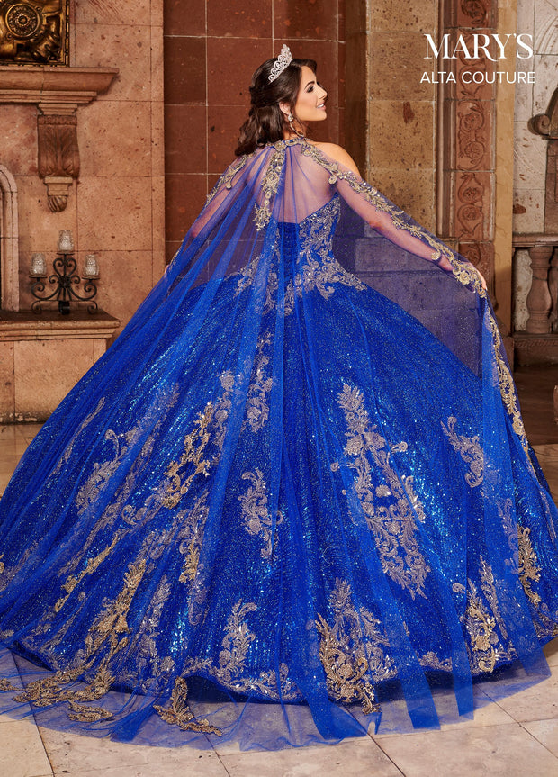Glitter Cape Quinceanera Dress by Alta Couture MQ3073