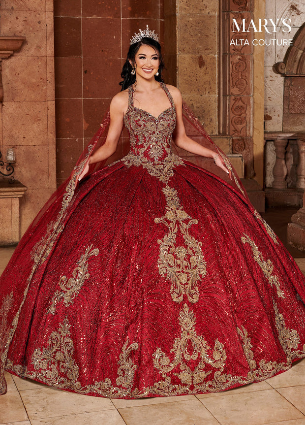 Glitter Cape Quinceanera Dress by Alta Couture MQ3073