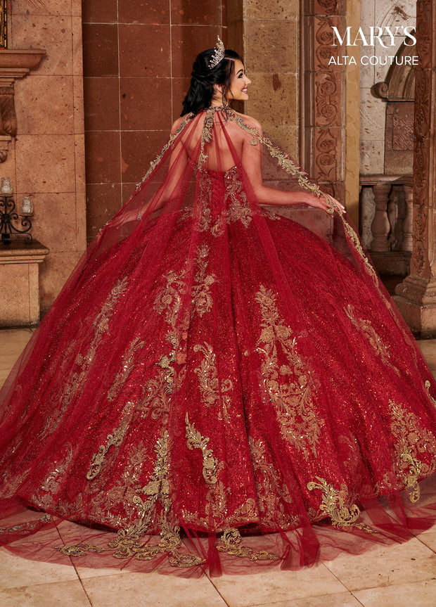 Glitter Cape Quinceanera Dress by Alta Couture MQ3073