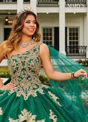 Glitter Cape Quinceanera Dress by Alta Couture MQ3097