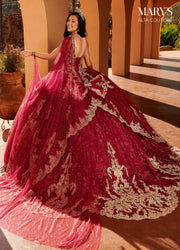 Glitter Cape Quinceanera Dress by Alta Couture MQ3097