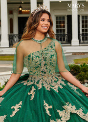 Glitter Cape Quinceanera Dress by Alta Couture MQ3097