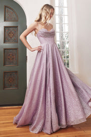 Glitter Cowl Corset A-line Gown by Ladivine CD252