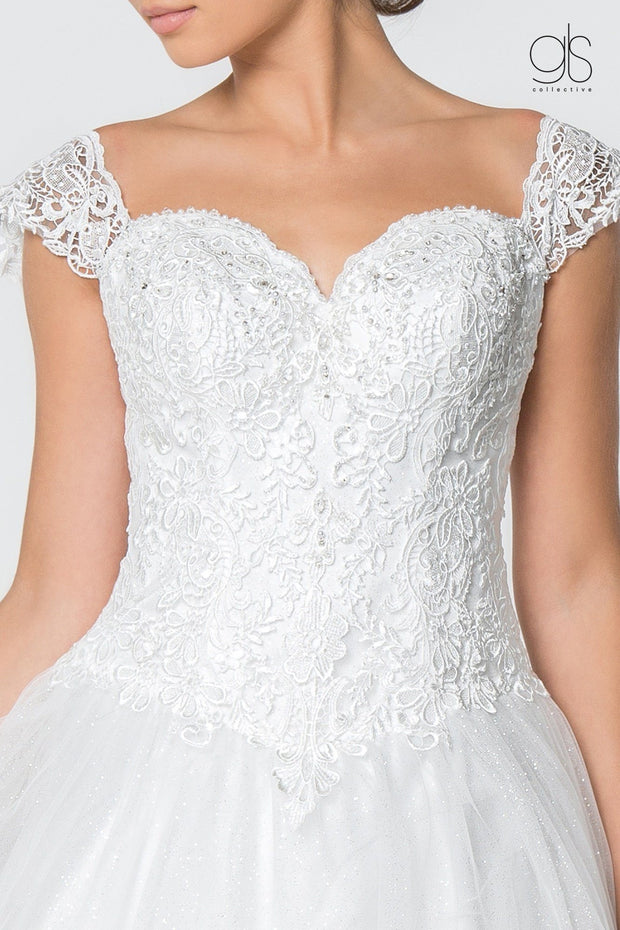 Glitter Lace Long A-Line Wedding Gown by Elizabeth K GL2817-Wedding Dresses-ABC Fashion