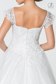Glitter Lace Long A-Line Wedding Gown by Elizabeth K GL2817-Wedding Dresses-ABC Fashion